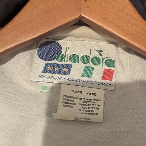 Diadora Men's Multi Sport Italian Blue Track Jacket XL - Picture 8 of 8